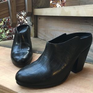 Rag & Bone Enid croc stamped black mule heel 40